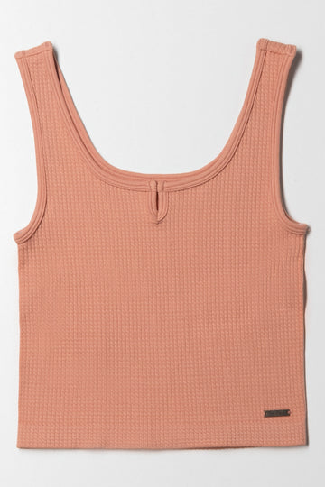 Seamless Textured Knotch Vest Natural