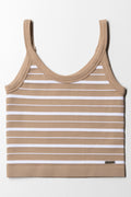 Seamless Stripe Strappy Vest Natural