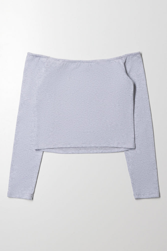 Tokyo Off The Shoulder Top Grey (2)