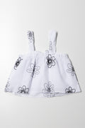 Embroidered Swing Top White (2)