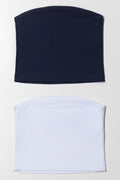 2 Pack Bandeaus Navy And White (2)