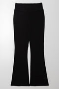 Rib Waist Flare Legging Black