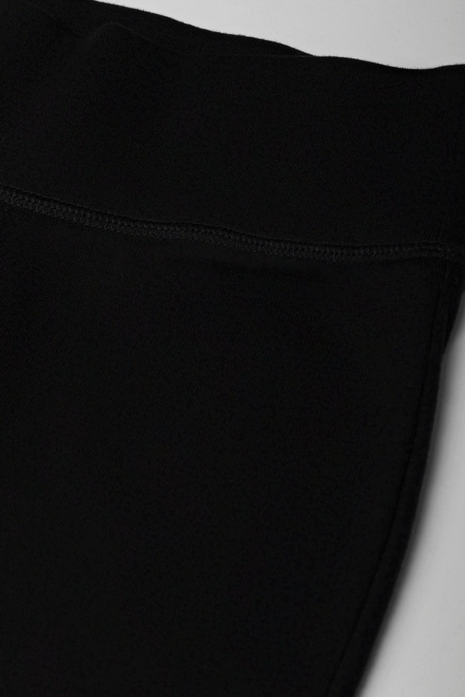 Rib Waist Flare Legging Black (1)