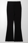 Rib Waist Flare Legging Black (2)