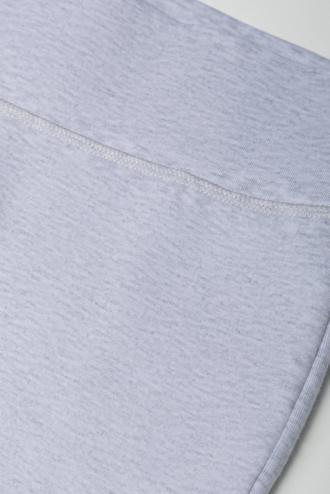 Rib Waist Flare Legging Grey (1)