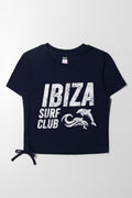 Side Tie T-Shirt Navy