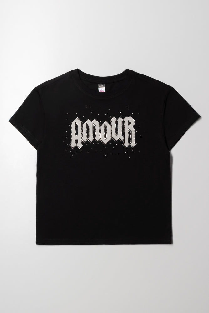 Amour Short Sleeve T-Shirt Black