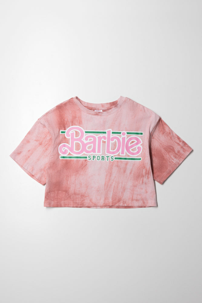 Barbie Cropped Boxy T-Shirt Pink