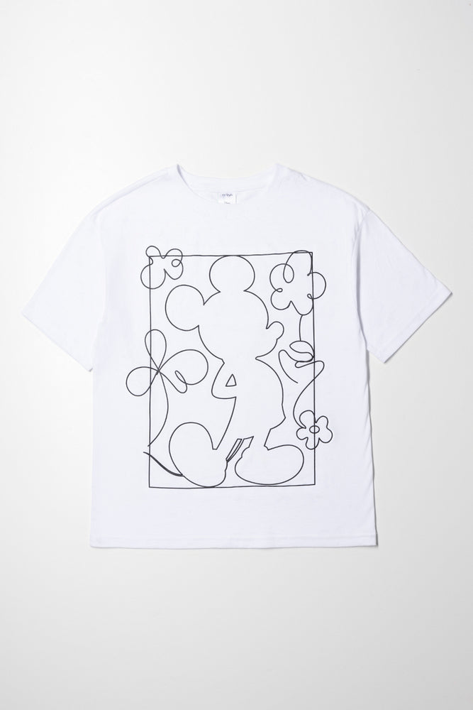 Mickey Mouse Oversized T-Shirt White