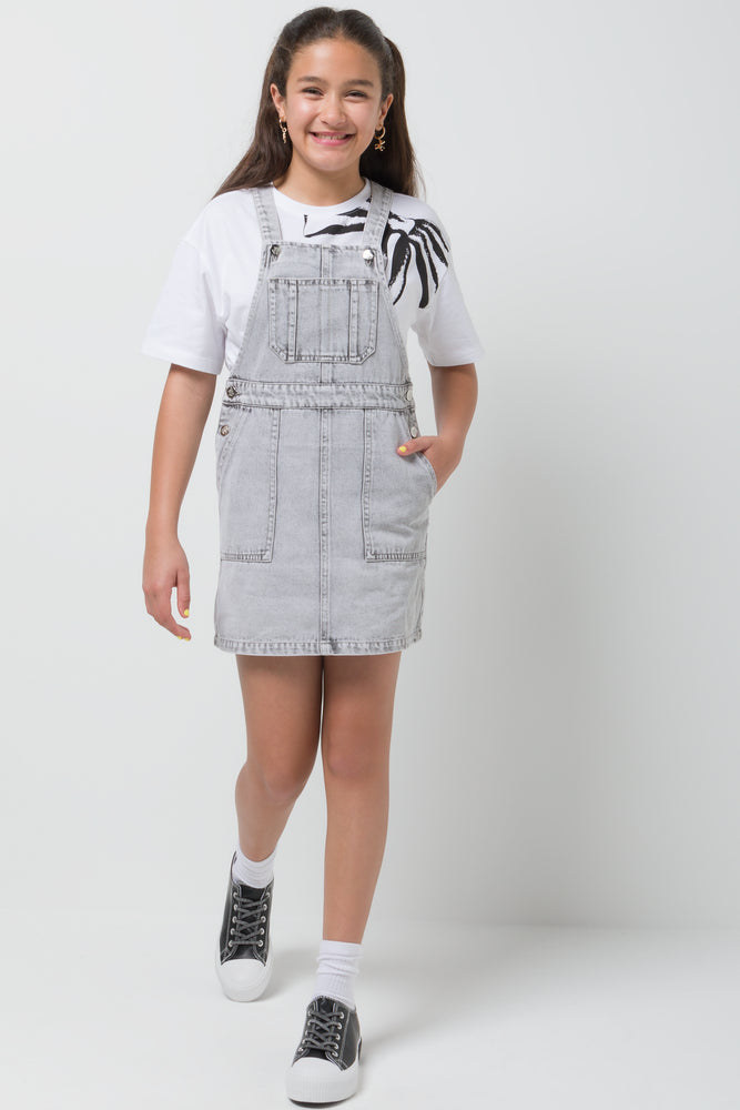 Dungaree Dress Grey