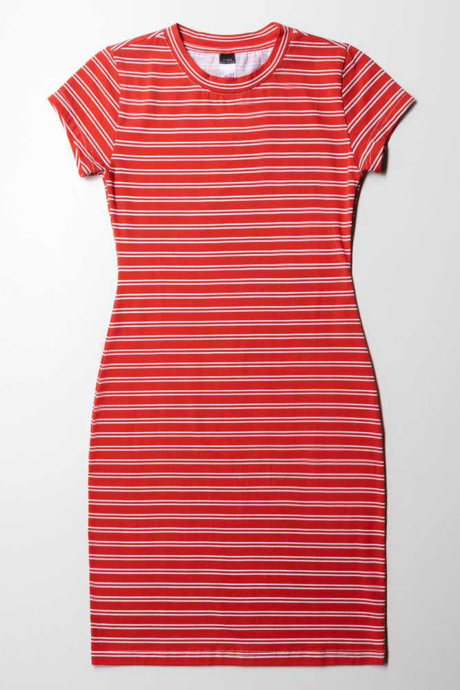 Stripe Bodycon Dress Red