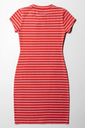 Stripe Bodycon Dress Red (2)