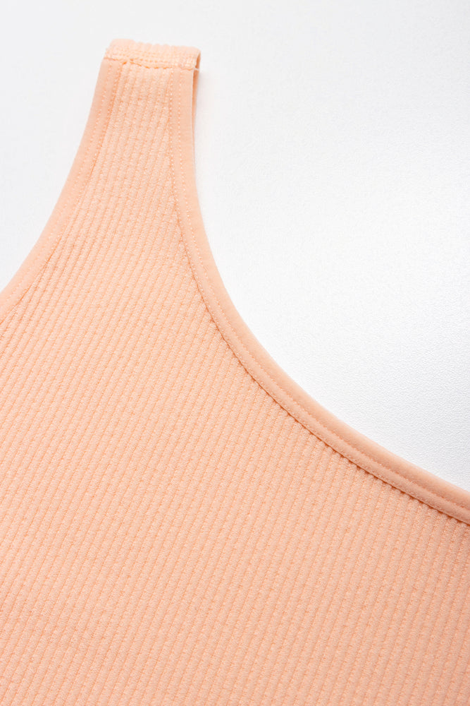 Seamless One Shoulder Dress Peach (1)