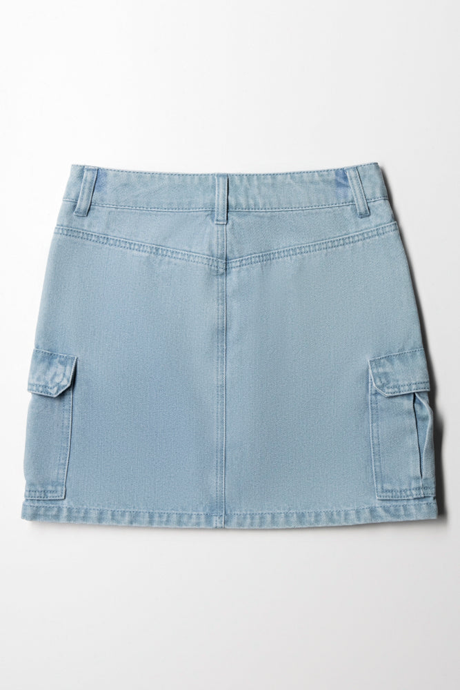 Cargo Mini Skirt Blue (2)