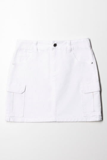 Cargo Mini Skirt White