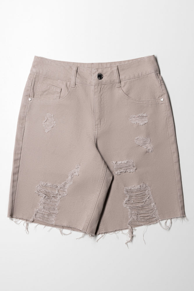 Rip And Repair Bermuda Shorts Natural