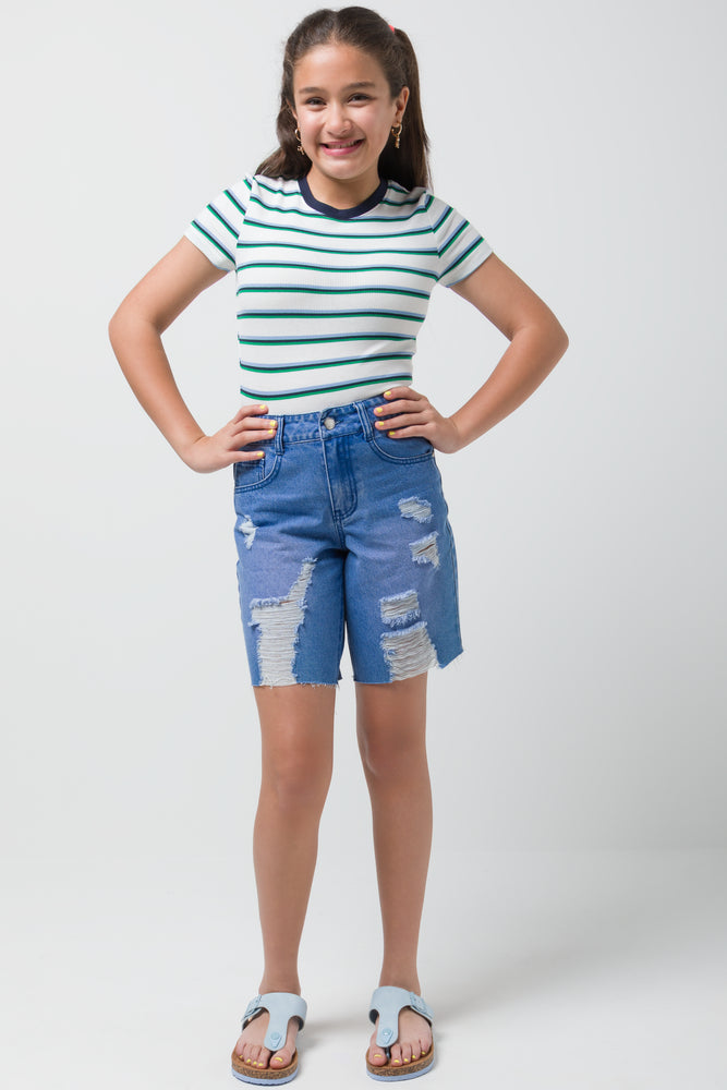 Rip And Repair Bermuda Shorts Blue