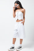 Wide Leg Short Pants White (2)