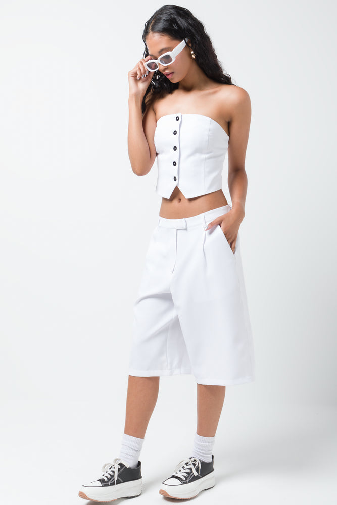 Wide Leg Short Pants White (2)