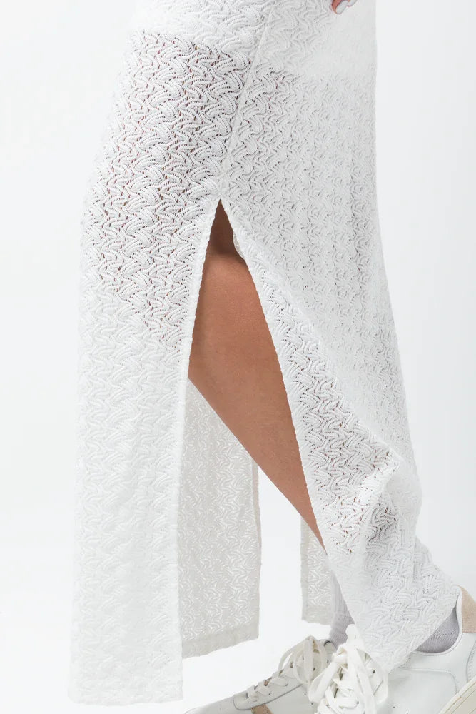 Crochet Textured Dress White (3)