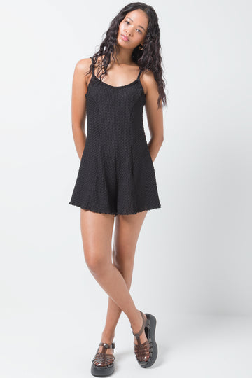 Textured Playsuit Black