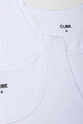 2 Pack Sleeveless Vests White (1)