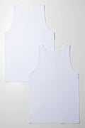 2 Pack Sleeveless Vests White (2)