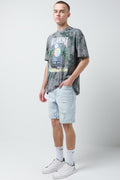 Ripped Drawstring Short Grey (2)