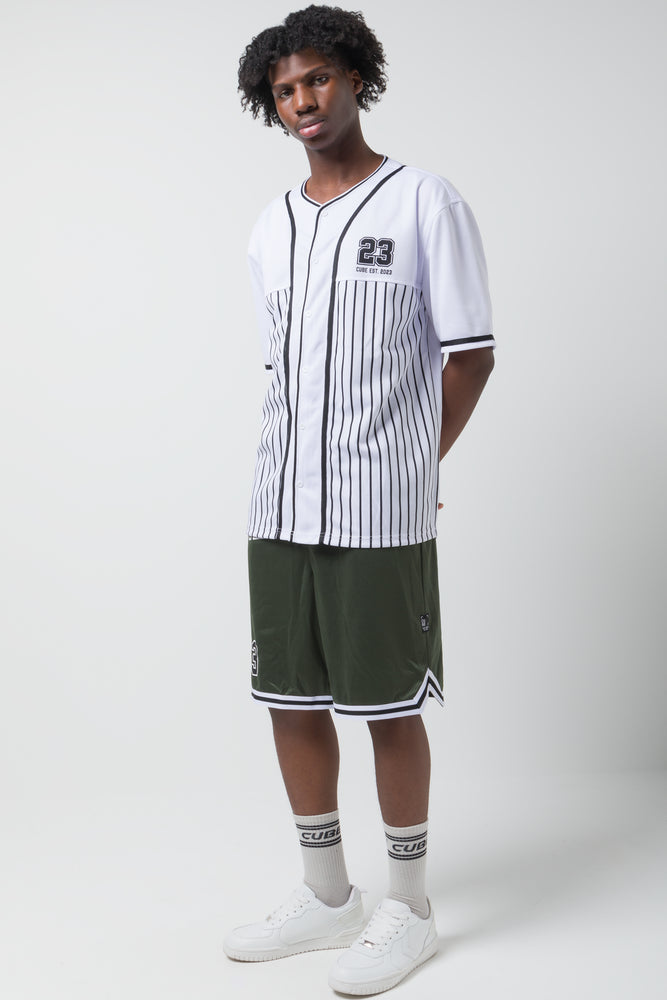 Stripe Basketball Shirt White