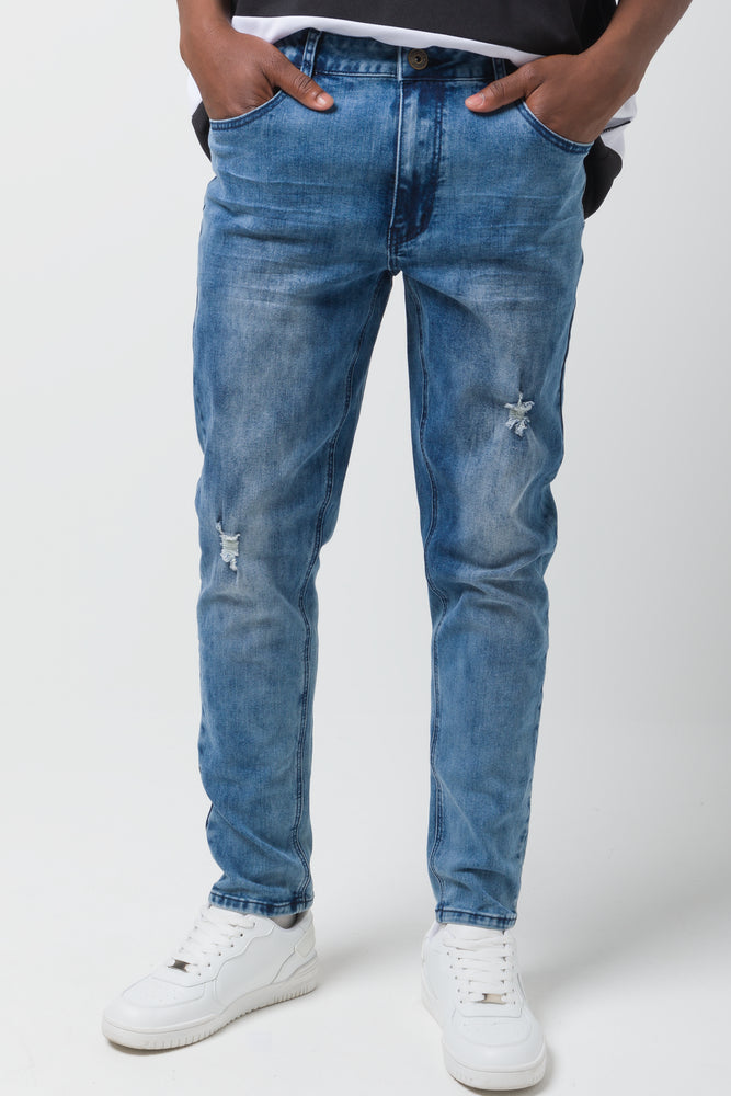 Ripped Skinny Denim Jeans Blue (1)