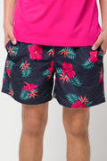 Flower Swim Shorts Navy (1)