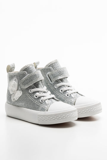 Glitter Hightop Sneaker Silver