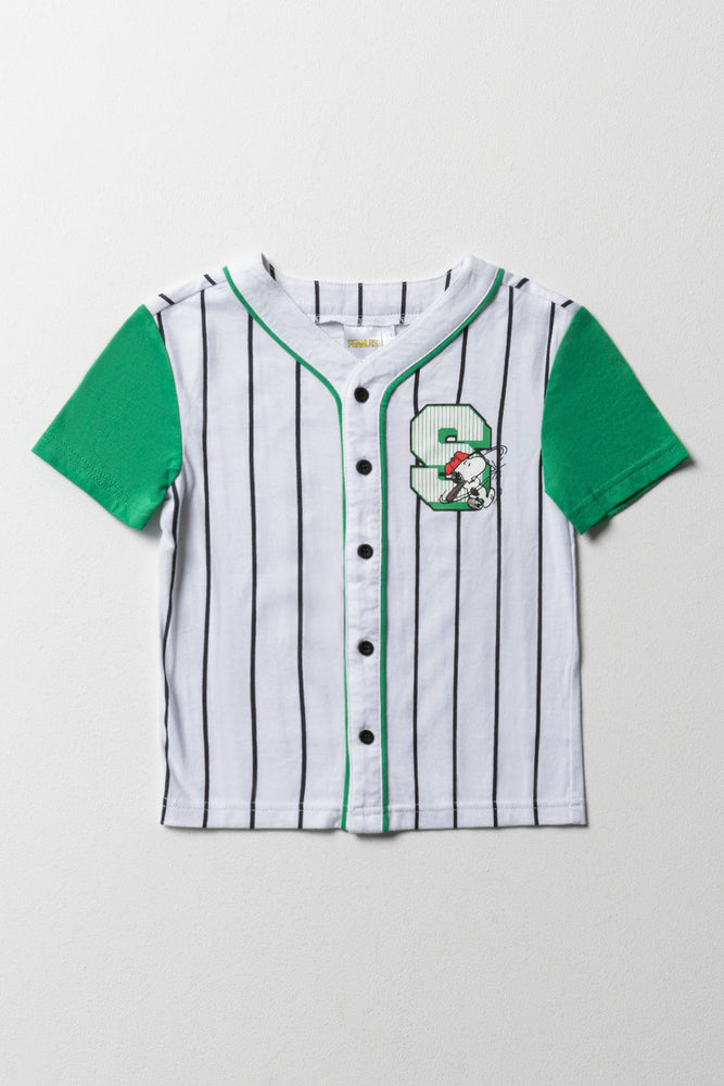 Snoopy Baseball T-Shirt White And Green