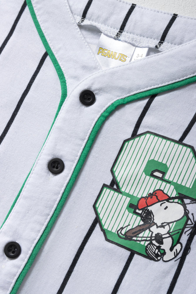 Snoopy Baseball T-Shirt White And Green (1)