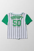 Snoopy Baseball T-Shirt White And Green (2)