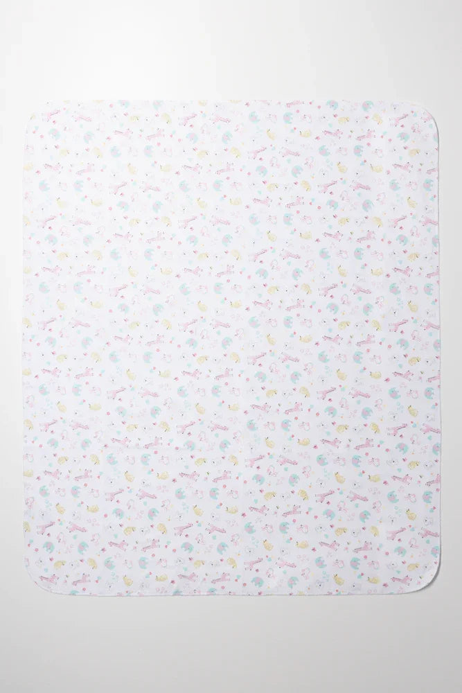 3 Pack Receiver Blanket Wild Animals  Pink (2)