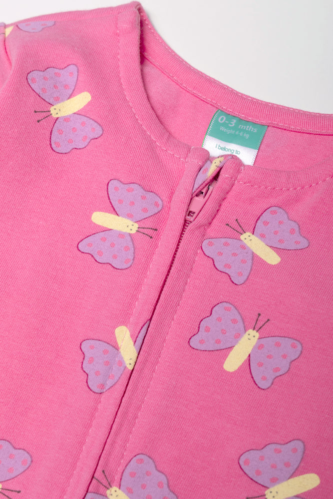 Butterfly Babygrow Pink