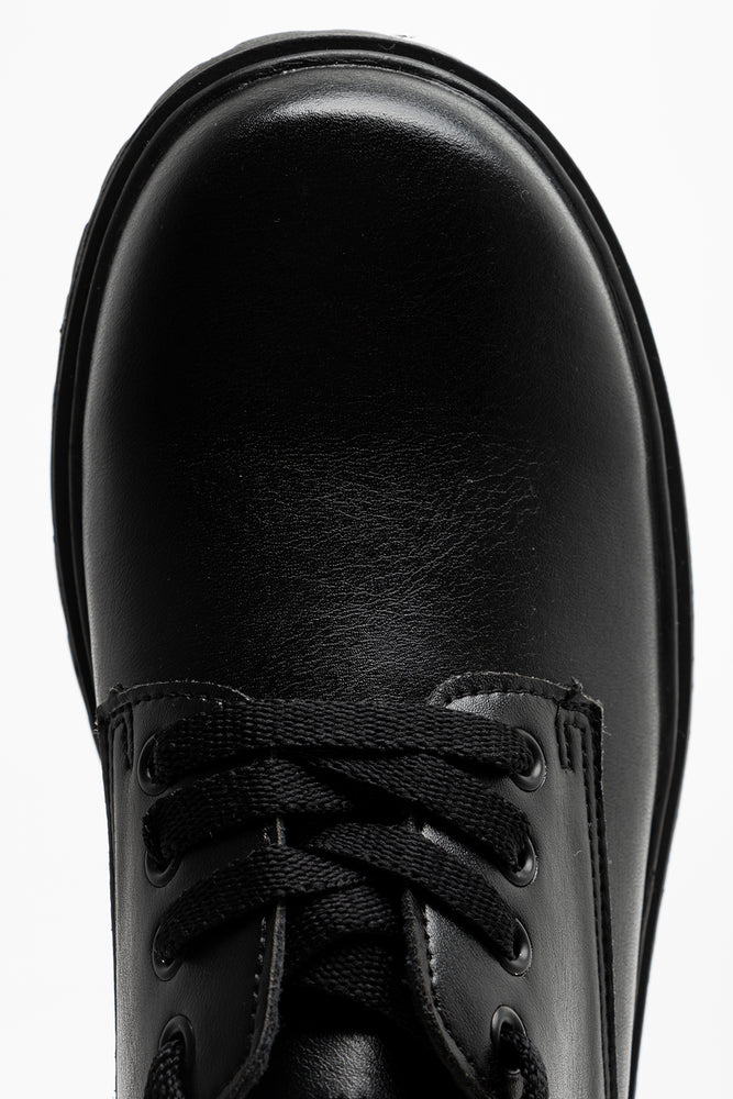 Rugged Leather Boys Shoes Black (4)