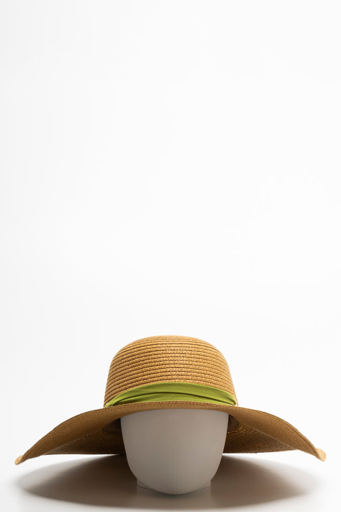 Ribbon Floppy Sunhat Natural And Green