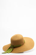 Ribbon Floppy Sunhat Natural And Green (1)