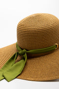 Ribbon Floppy Sunhat Natural And Green (2)