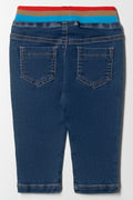 Rib Waist Denim Jeans Blue (2)