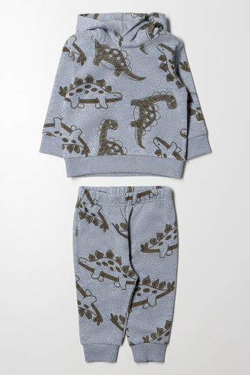 Hooded Dinosaur Tracksuit Grey