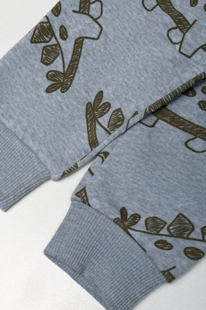 Hooded Dinosaur Tracksuit Grey (2)