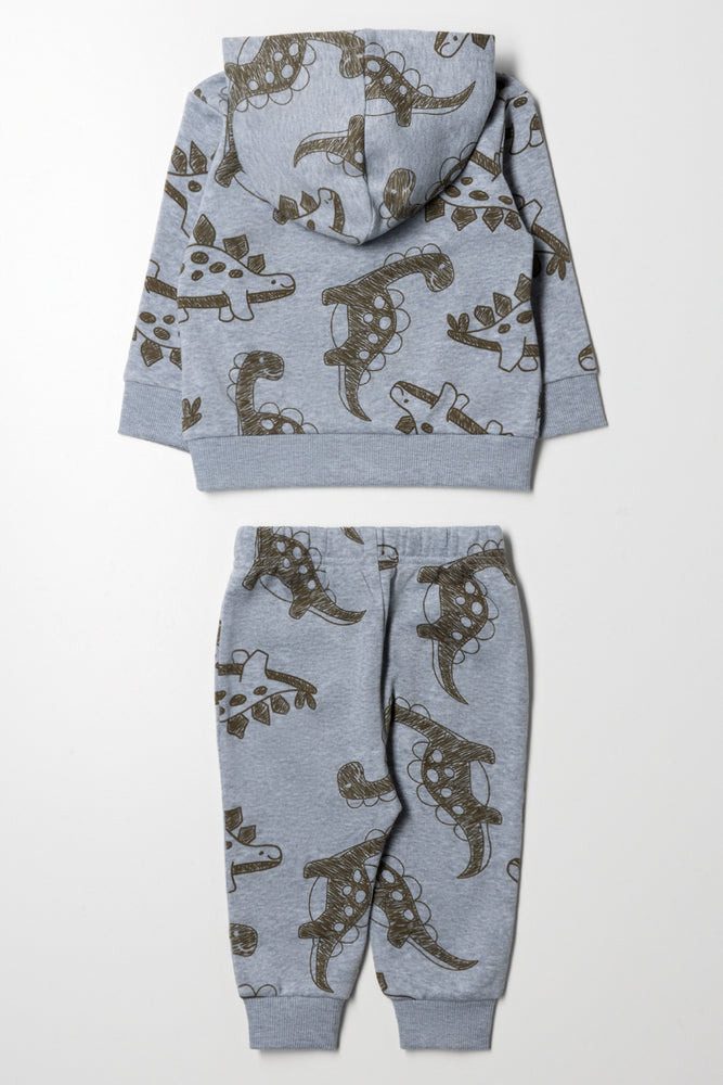 Hooded Dinosaur Tracksuit Grey (3)