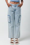 Cargo Denim Jeans Light Blue (1)