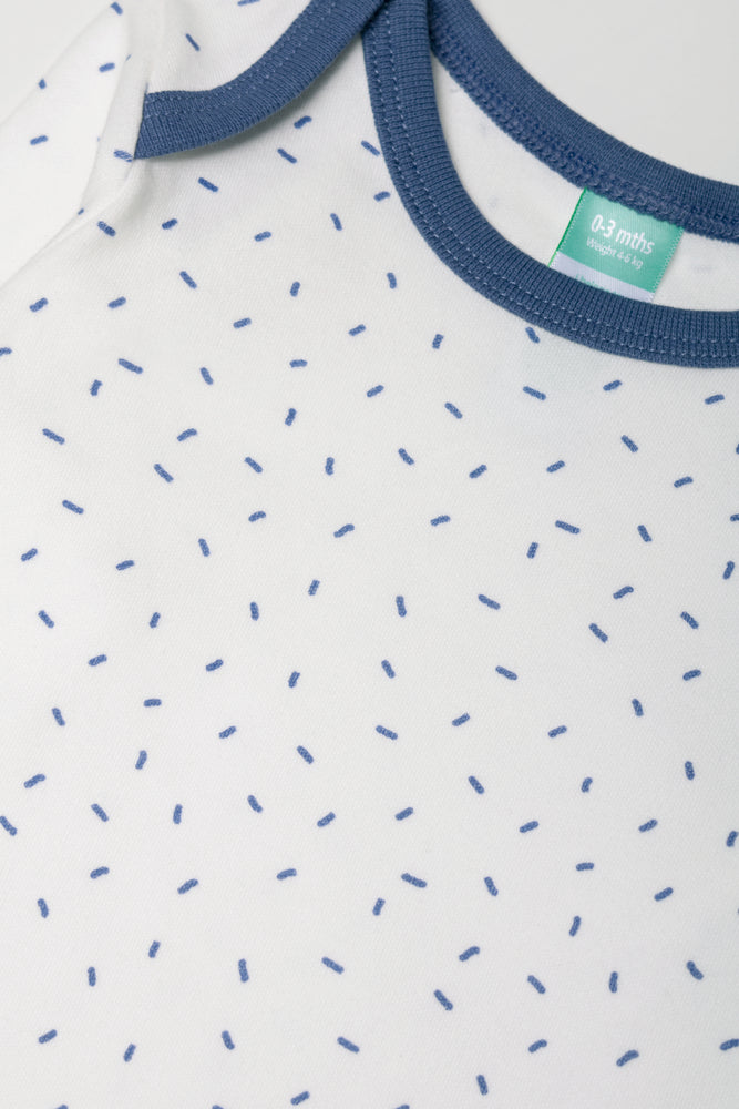 3 Pack Long Sleeve Bodyvests Blue (3)