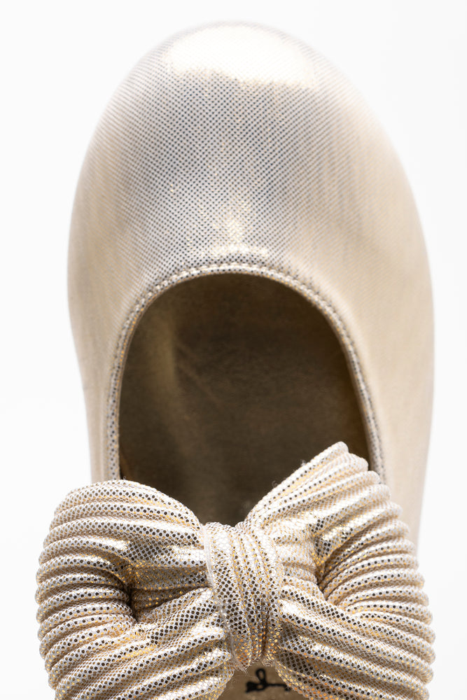 Pleated Bow Heel Gold (4)