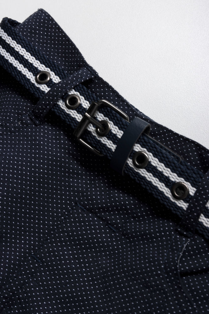 Chino Short With Belt Navy