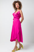 Strappy Wrap Dress Pink (1)